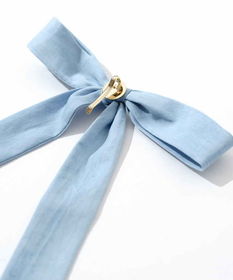 ̮お花モチーフ×デニムリボンのヘアゴム プレゼント付き☆ ̮お花