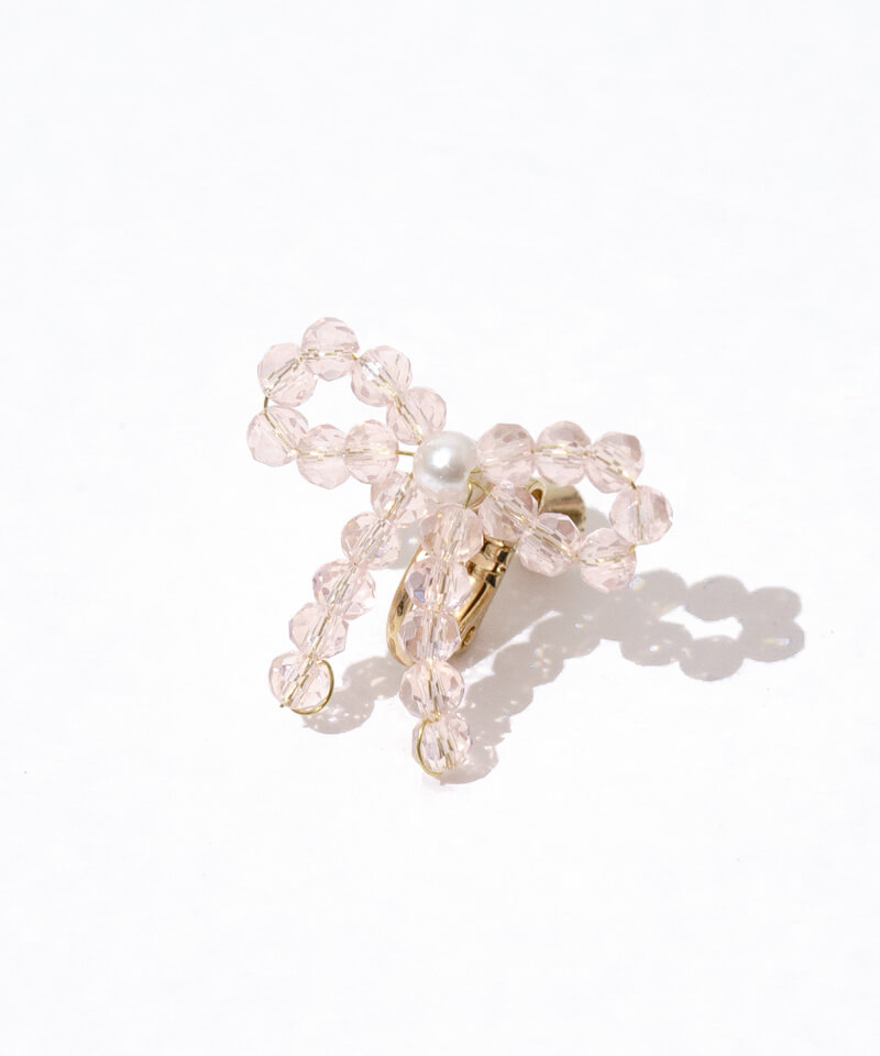 tiny beads ribbon earring~タイニービーズリボンイヤリング | flower tiny beads ribbon earring~タイニービーズリボンイヤリング | flower