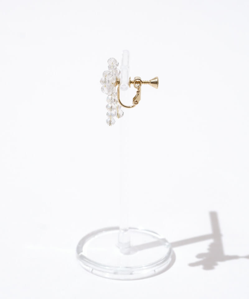 tiny beads ribbon earring～ﾀｲﾆｰﾋﾞｰｽﾞﾘﾎﾞﾝｲﾔﾘﾝｸﾞ | flower／フラワー