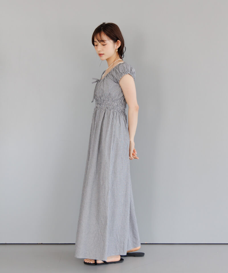 は*う様 WONDERFULWORLD ギンガムチェック花柄ワンピース は*う様 WONDERFULWORLD ギンガムチェック花柄ワンピース _New