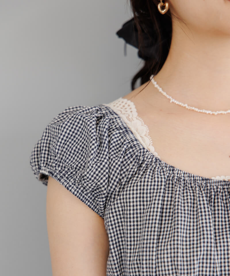 予約商品】chou gingham onepiece～ｼｭｰｷﾞﾝｶﾞﾑﾜﾝﾋﾟｰｽ | flower