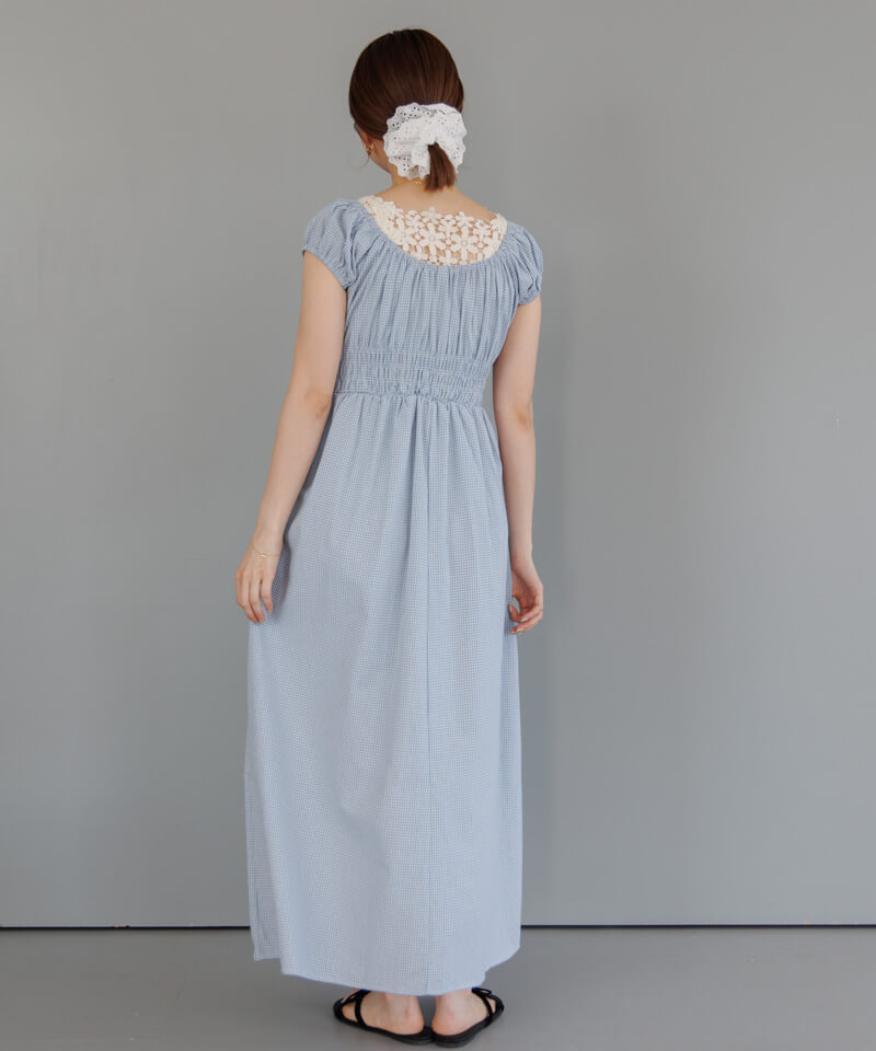 予約商品】chou gingham onepiece～ｼｭｰｷﾞﾝｶﾞﾑﾜﾝﾋﾟｰｽ | flower