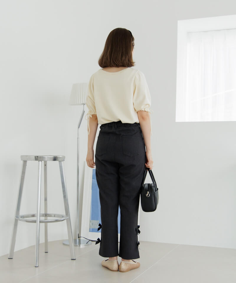 エ*ゅ様 正規品 ラスト1点 Flower ribbon tops Red 50%OFF】butterfly ribbon top～ﾊﾞﾀﾌﾗｲﾘﾎﾞﾝﾄｯﾌﾟ | flower