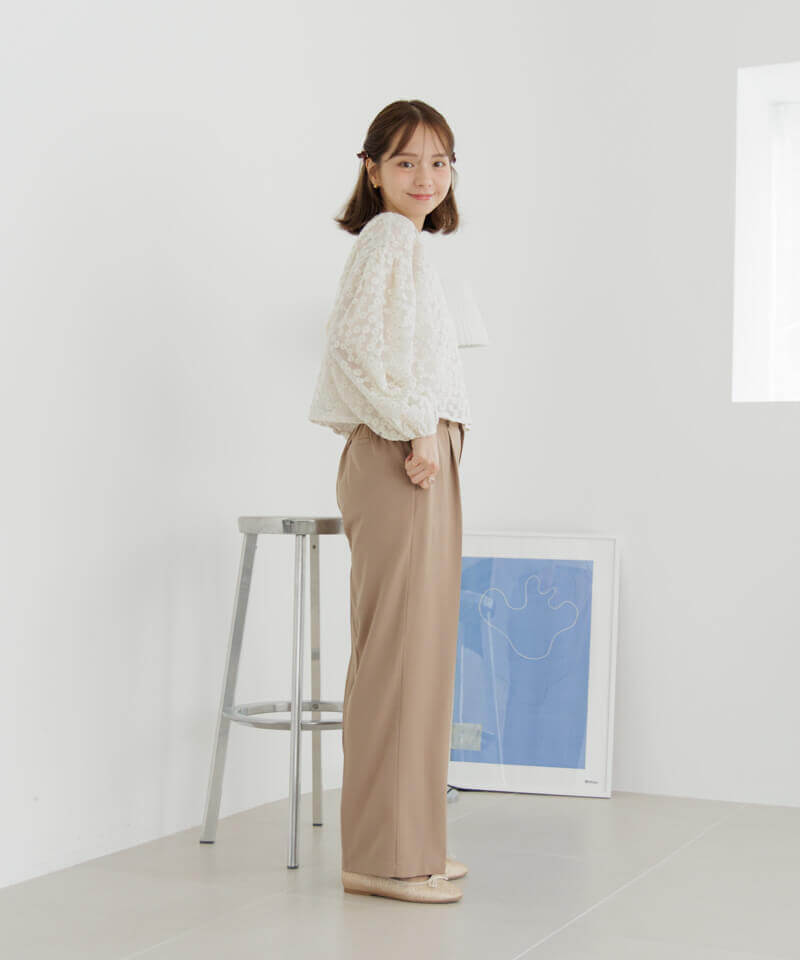 30%OFF】smoky tuck pants～ｽﾓｰｷｰﾀｯｸﾊﾟﾝﾂ | flower／フラワー
