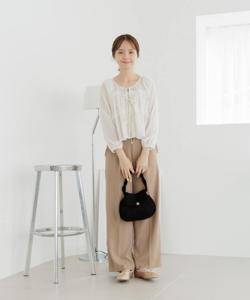 ブラウス シャツ Tulle blouse　　チュールブラウス レディース MINERTE ブラウス シャツ 「MINERTE」「オケージョン」 ruffled