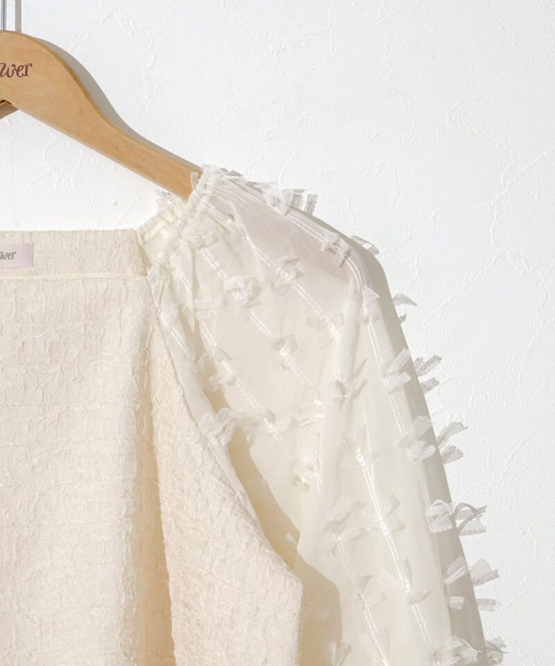 50%OFF】butterfly ribbon top～ﾊﾞﾀﾌﾗｲﾘﾎﾞﾝﾄｯﾌﾟ | flower／フラワー  