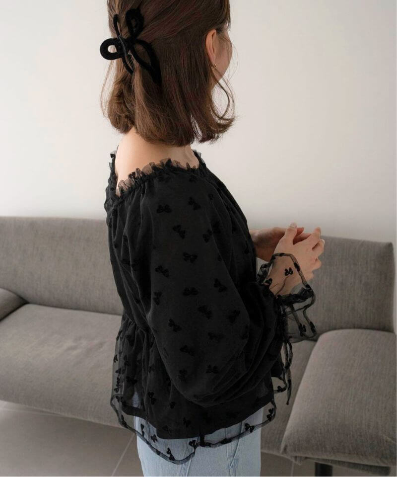 FROCKY LACE RIBBON TOPS フロッキー レース リボン トップス