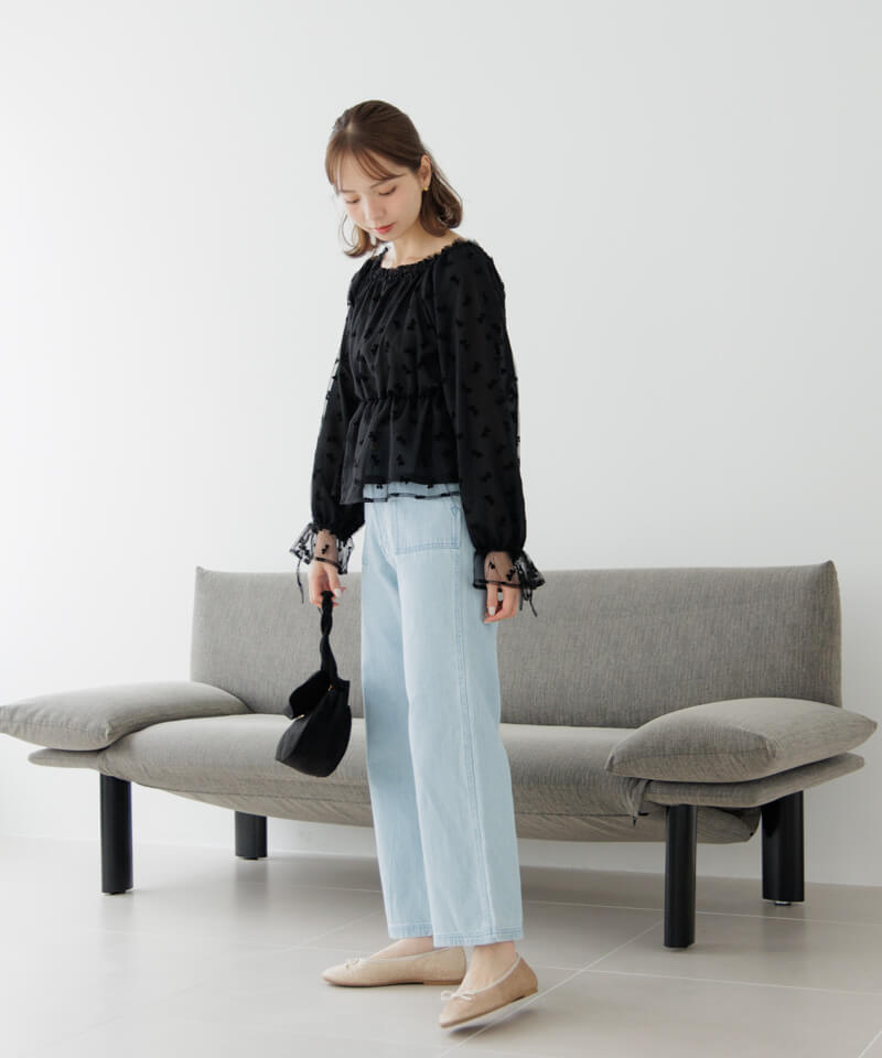 50%OFF】tulle ribbon blouse～ﾁｭｰﾙﾘﾎﾞﾝﾌﾞﾗｳｽ | flower／フラワー公式通販