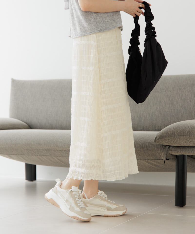 axes femme（アクシーズファム）の「フラワープリントレースＳＫ（スカート）」 - WEAR