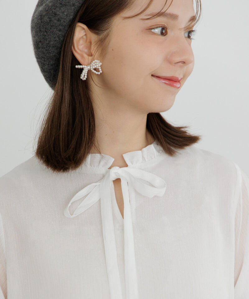 cloudy ribbon pierce～ｸﾗｳﾃﾞｨﾘﾎﾞﾝﾋﾟｱｽ | flower／フラワー公式通販