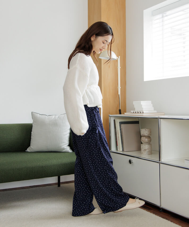 60%OFF】side ribbon dot pants～ｻｲﾄﾞﾘﾎﾞﾝﾄﾞｯﾄﾊﾟﾝﾂ | flower