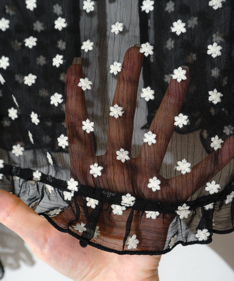 30%OFF】sheer flower blouse～ｼｱｰﾌﾗﾜｰﾌﾞﾗｳｽ | flower／フラワー