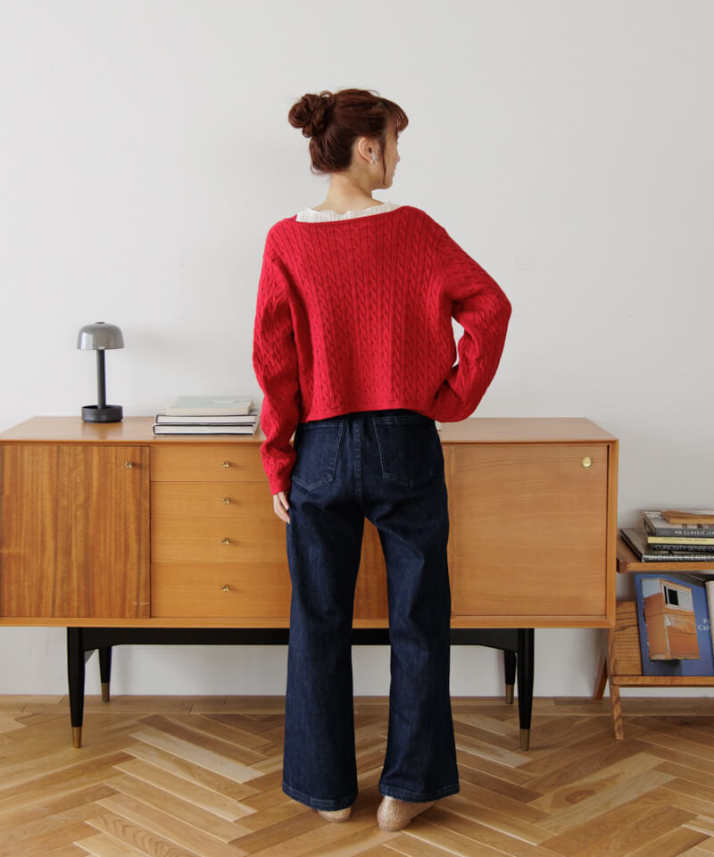 ヘリンボーン柄バギーパンツ(クリーニング済み)ROSE BUD mici セール】 《2サイズ展開》刺繍バギーパンツ （その他パンツ
