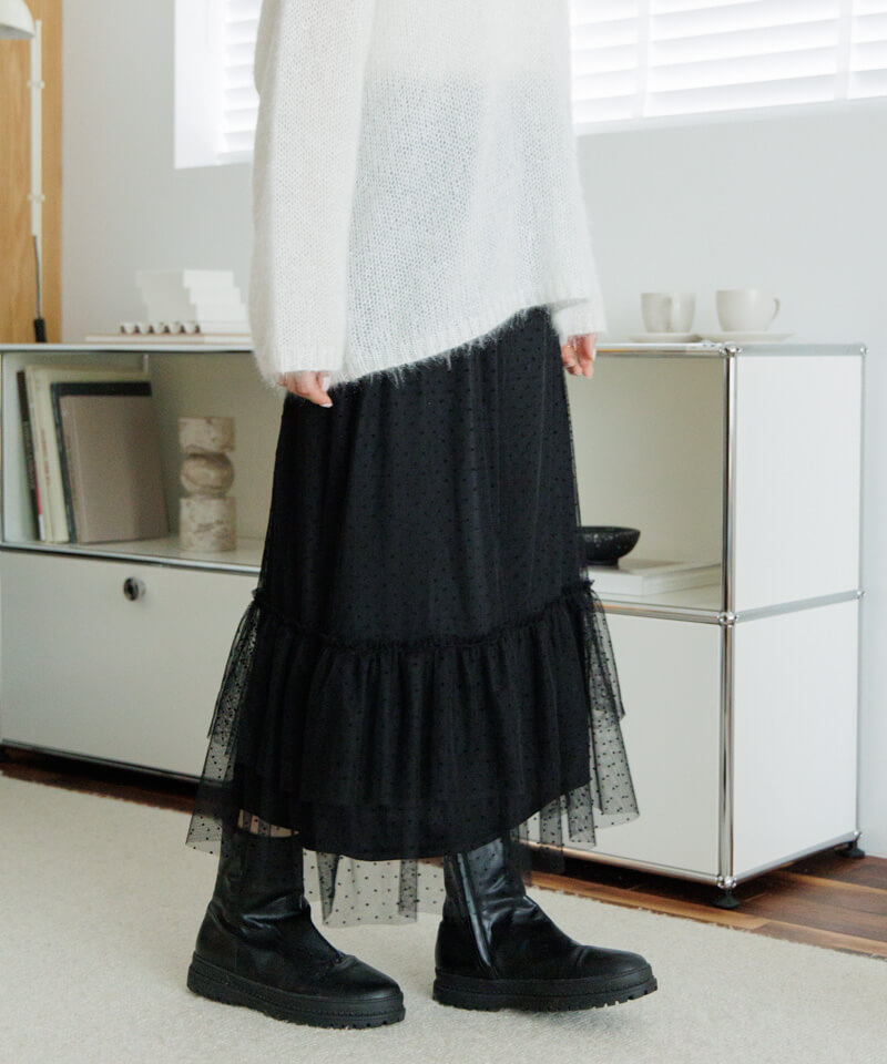 20%OFF】double lace skirt～ﾀﾞﾌﾞﾙﾚｰｽｽｶｰﾄ | flower／フラワー
