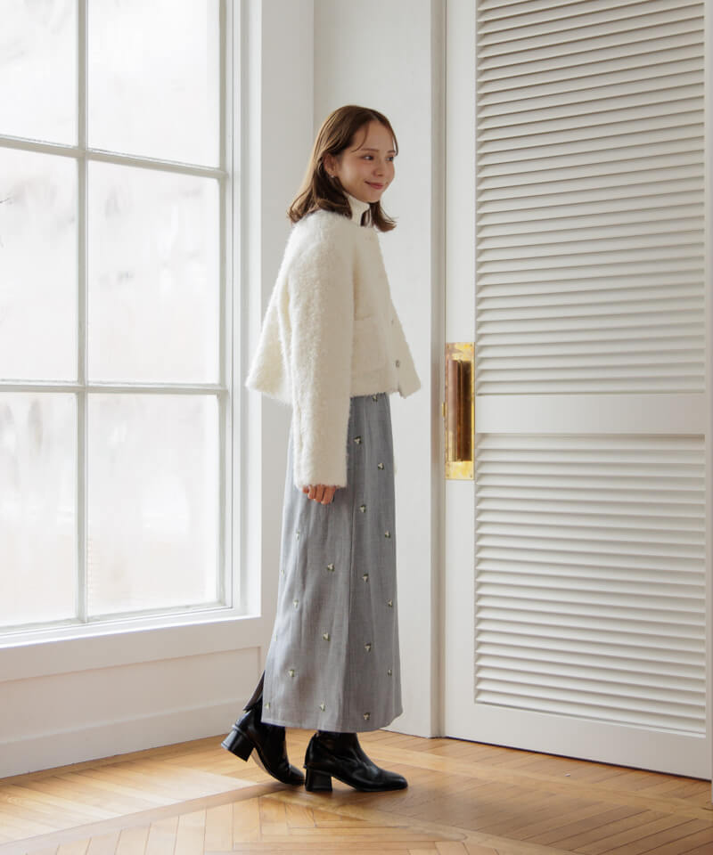 50%OFF】calm embroidery skirt～ｶｰﾑｴﾝﾌﾞﾛｲﾀﾞﾘｰｽｶｰﾄ | flower