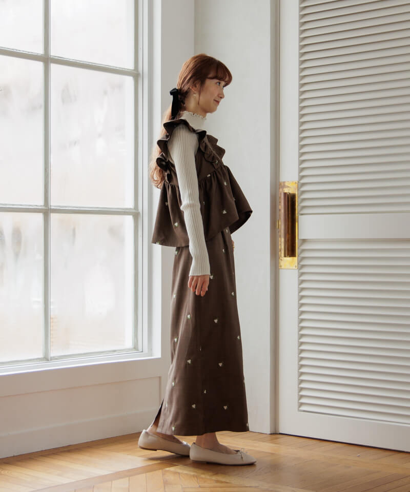 50%OFF】calm embroidery skirt～ｶｰﾑｴﾝﾌﾞﾛｲﾀﾞﾘｰｽｶｰﾄ | flower