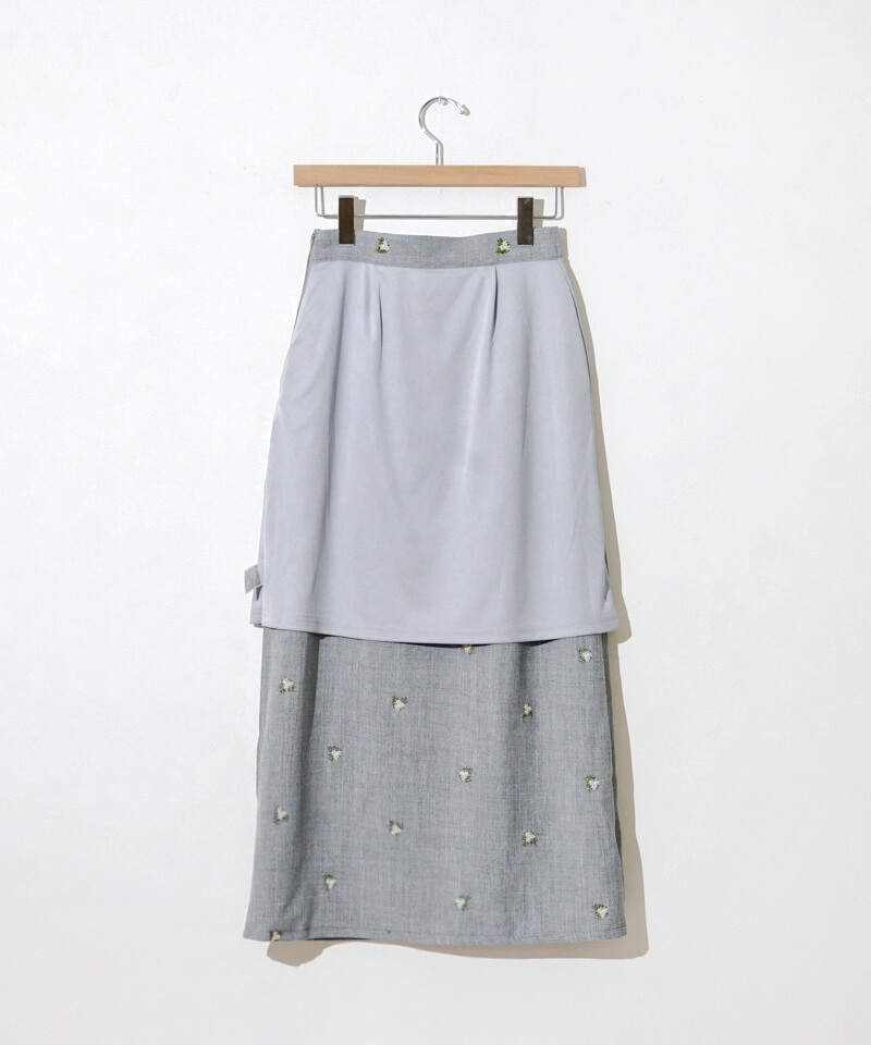 50%OFF】calm embroidery skirt～ｶｰﾑｴﾝﾌﾞﾛｲﾀﾞﾘｰｽｶｰﾄ | flower