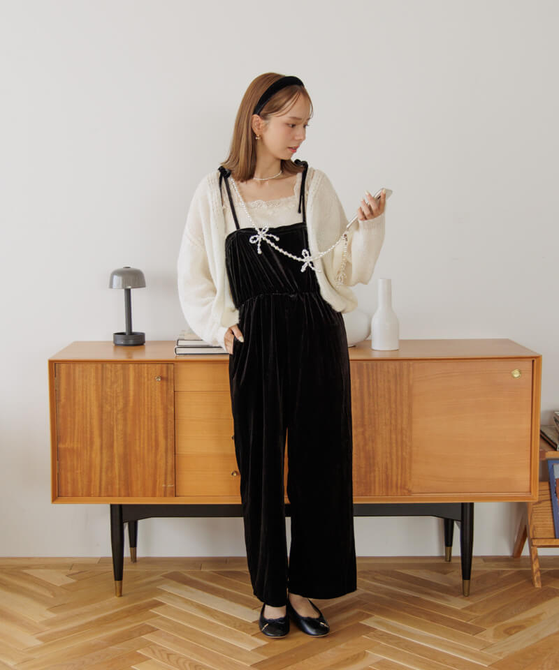 40%OFF】2way velour rompers～ﾂｰｳｪｲﾍﾞﾛｱﾛﾝﾊﾟｰｽ | flower