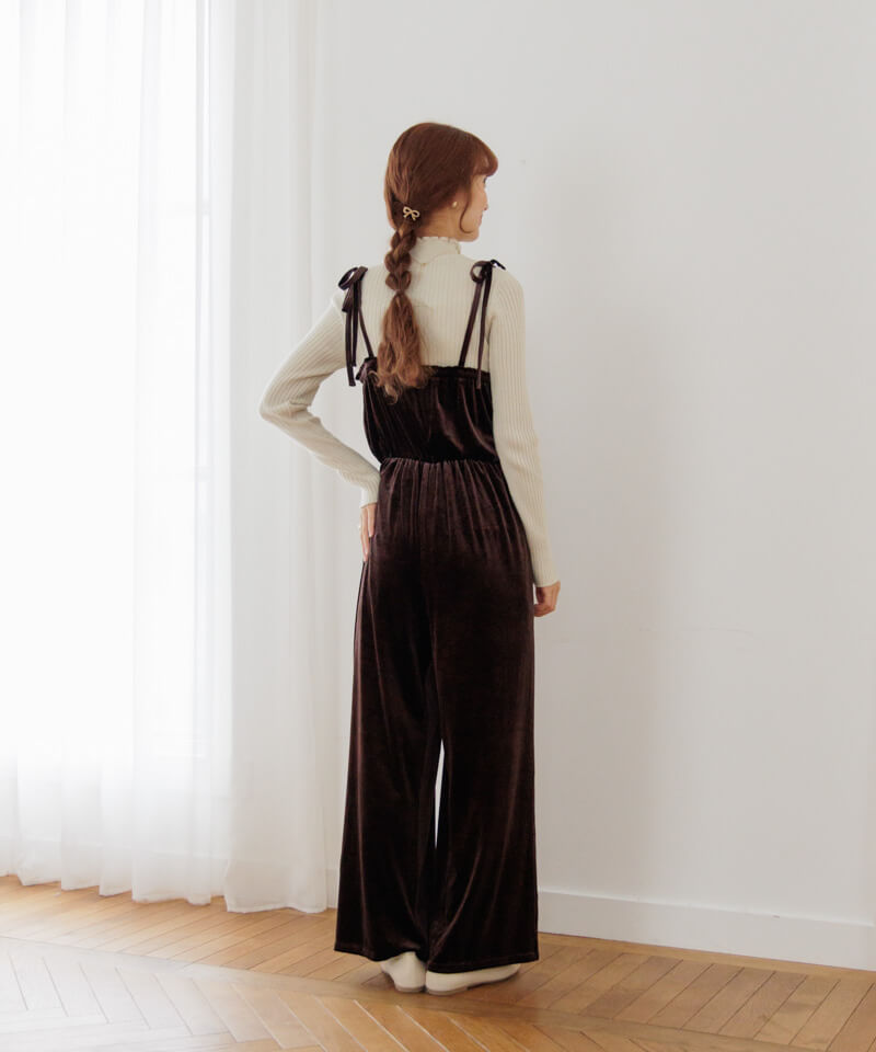 40%OFF】2way velour rompers～ﾂｰｳｪｲﾍﾞﾛｱﾛﾝﾊﾟｰｽ | flower