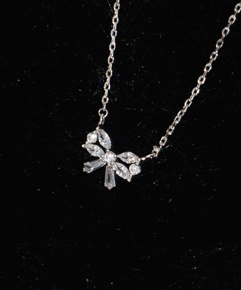 bijou ribbon necklace～ﾋﾞｼﾞｭｰﾘﾎﾞﾝﾈｯｸﾚｽ | flower／フラワー公式通販
