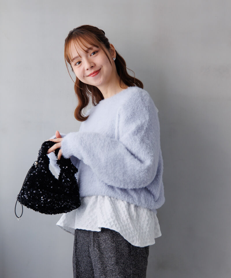 40%OFF】twinkle shaggy knit～ﾄｩｳｨﾝｸﾙｼｬｷﾞｰﾆｯﾄ | flower