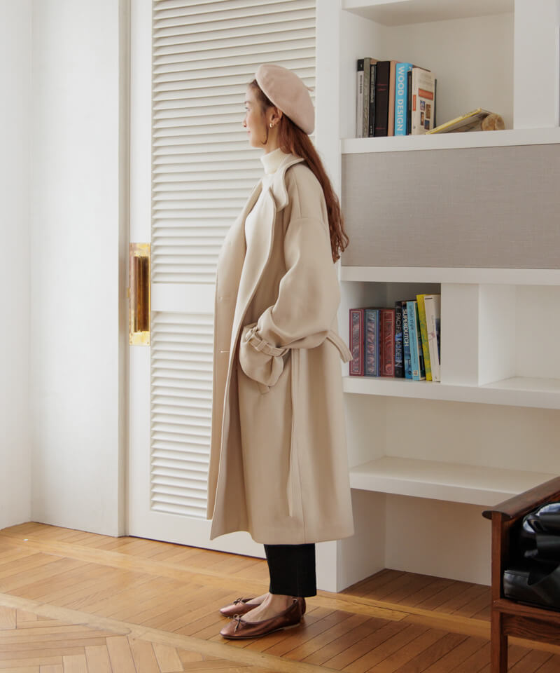 40%OFF】powdery long coat～ﾊﾟｳﾀﾞﾘｰﾛﾝｸﾞｺｰﾄ | flower／フラワー