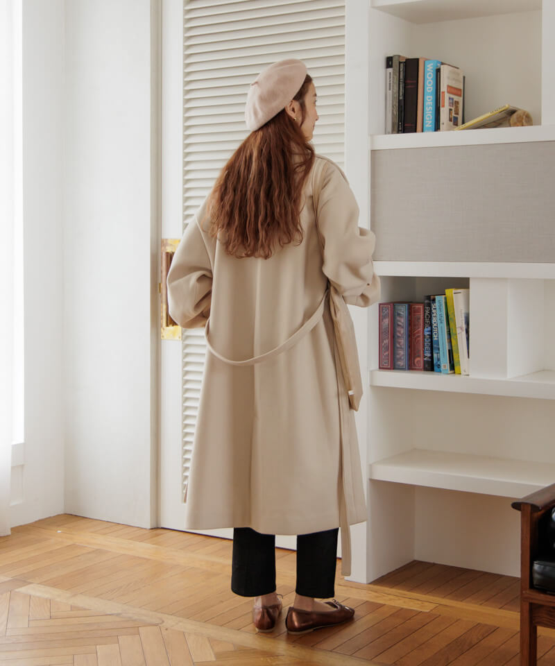 40%OFF】powdery long coat～ﾊﾟｳﾀﾞﾘｰﾛﾝｸﾞｺｰﾄ | flower／フラワー