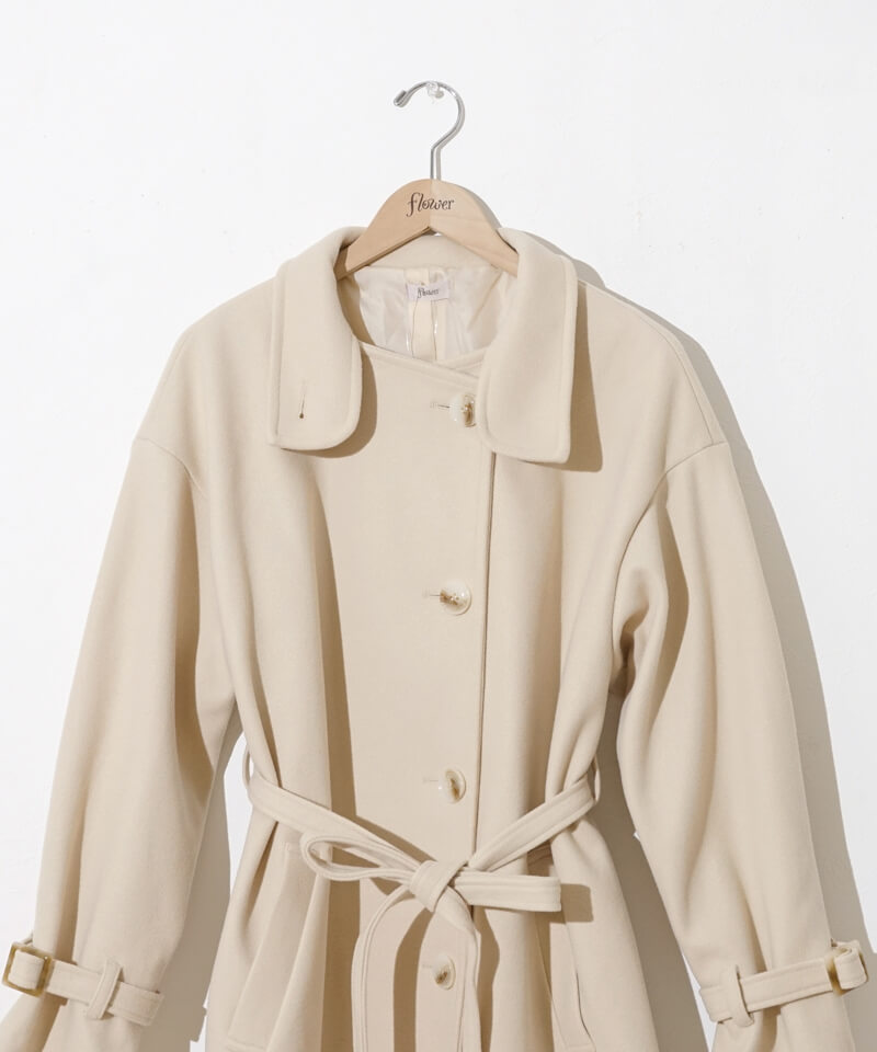 40%OFF】powdery long coat～ﾊﾟｳﾀﾞﾘｰﾛﾝｸﾞｺｰﾄ | flower／フラワー
