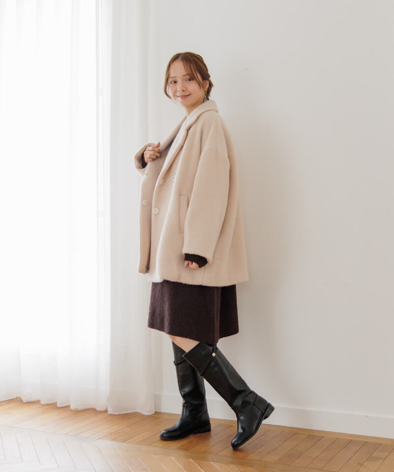 40%OFF】fluffy cocoon coat～ﾌﾗｯﾌｨｰｺｸｰﾝｺｰﾄ | flower／フラワー