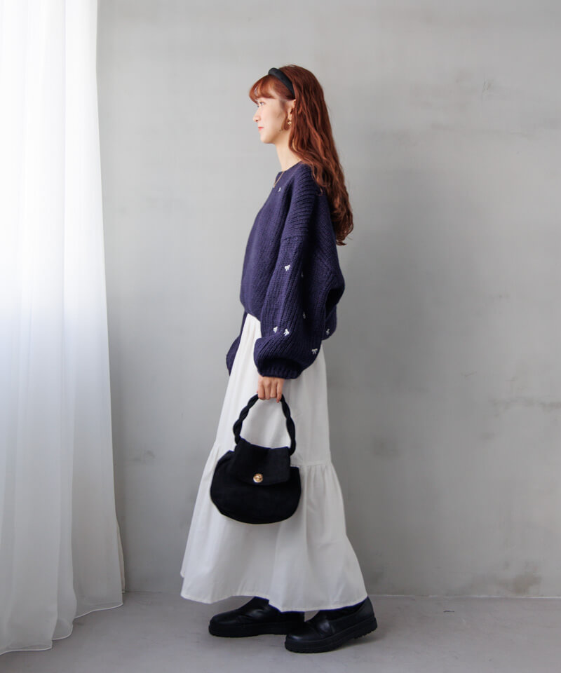 30%OFF】sweet embroidery knit～ｽｳｨｰﾄｴﾝﾌﾞﾛｲﾀﾞﾘｰﾆｯﾄ | flower