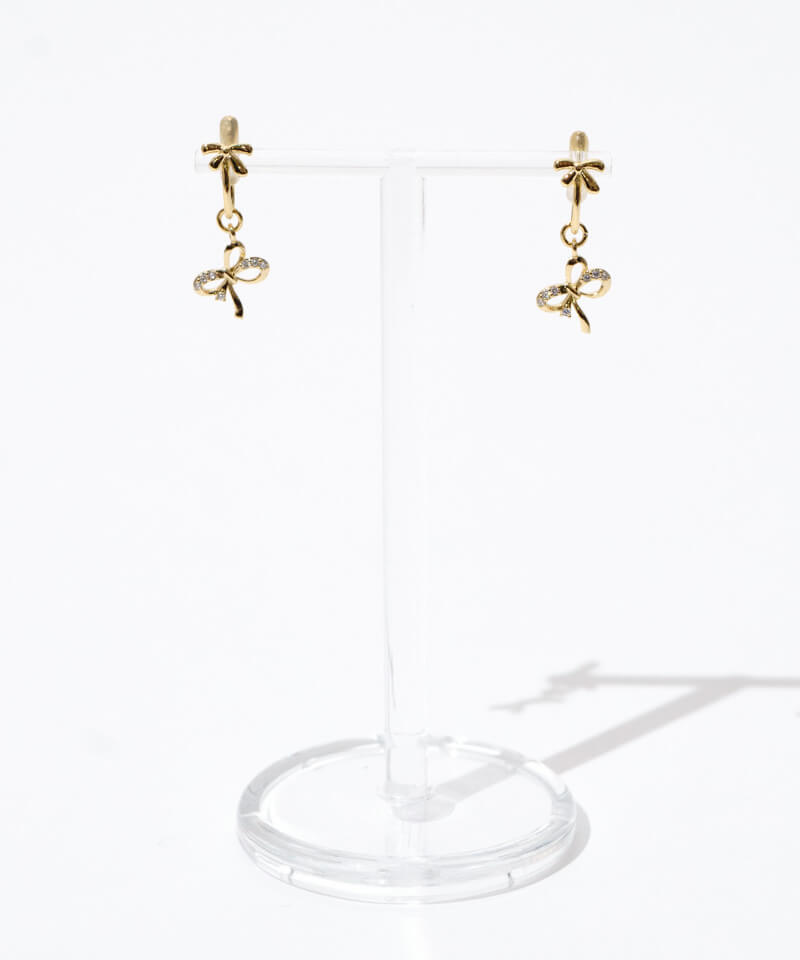 ピアス [PRIMAUTE] Twin Ribbon Bead Earring twin ribbon earring～ﾂｲﾝﾘﾎﾞﾝｲﾔﾘﾝｸﾞ | flower／フラワー公式通販