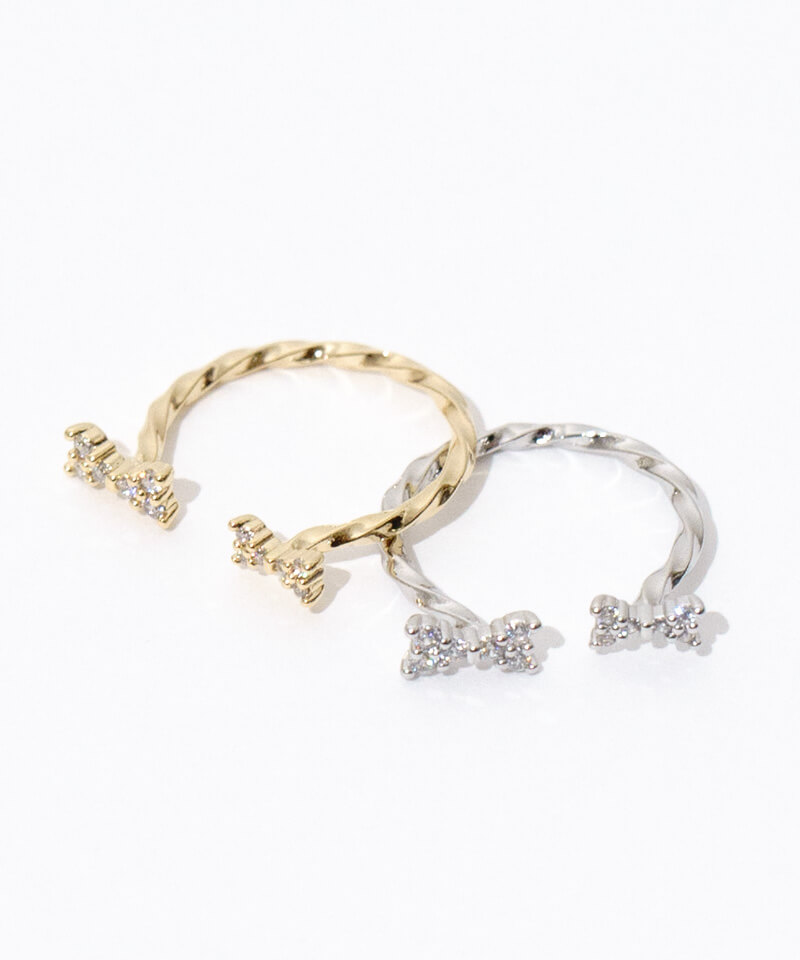 ribbon hug pinky ring～ﾘﾎﾞﾝﾊｸﾞﾋﾟﾝｷｰﾘﾝｸﾞ | flower／フラワー