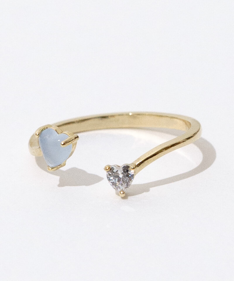 B*ー様 バカラ　リング　ブルー　ハート　15号 バカラ リング ブルー ハート 15号