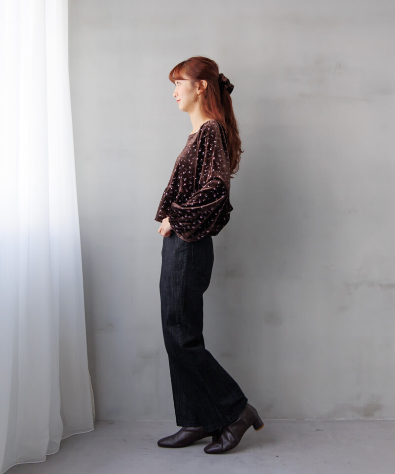 20%OFF】floral velour top～ﾌﾛｰﾗﾙﾍﾞﾛｱﾄｯﾌﾟ | flower／フラワー