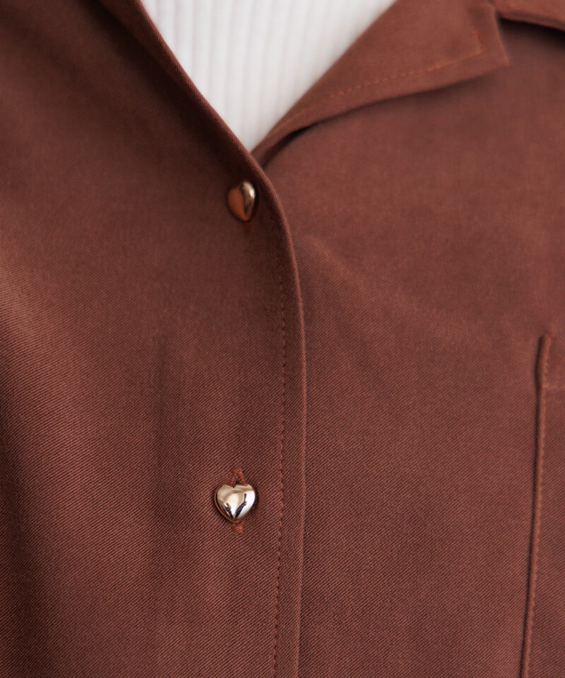 50%OFF】heart button shirt～ﾊｰﾄﾎﾞﾀﾝｼｬﾂ | flower／フラワー公式通販