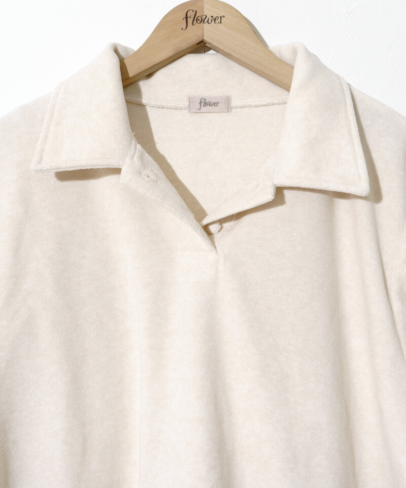 20%OFF】powdery polo tops～ﾊﾟｳﾀﾞﾘｰﾎﾟﾛﾄｯﾌﾟ | flower／フラワー