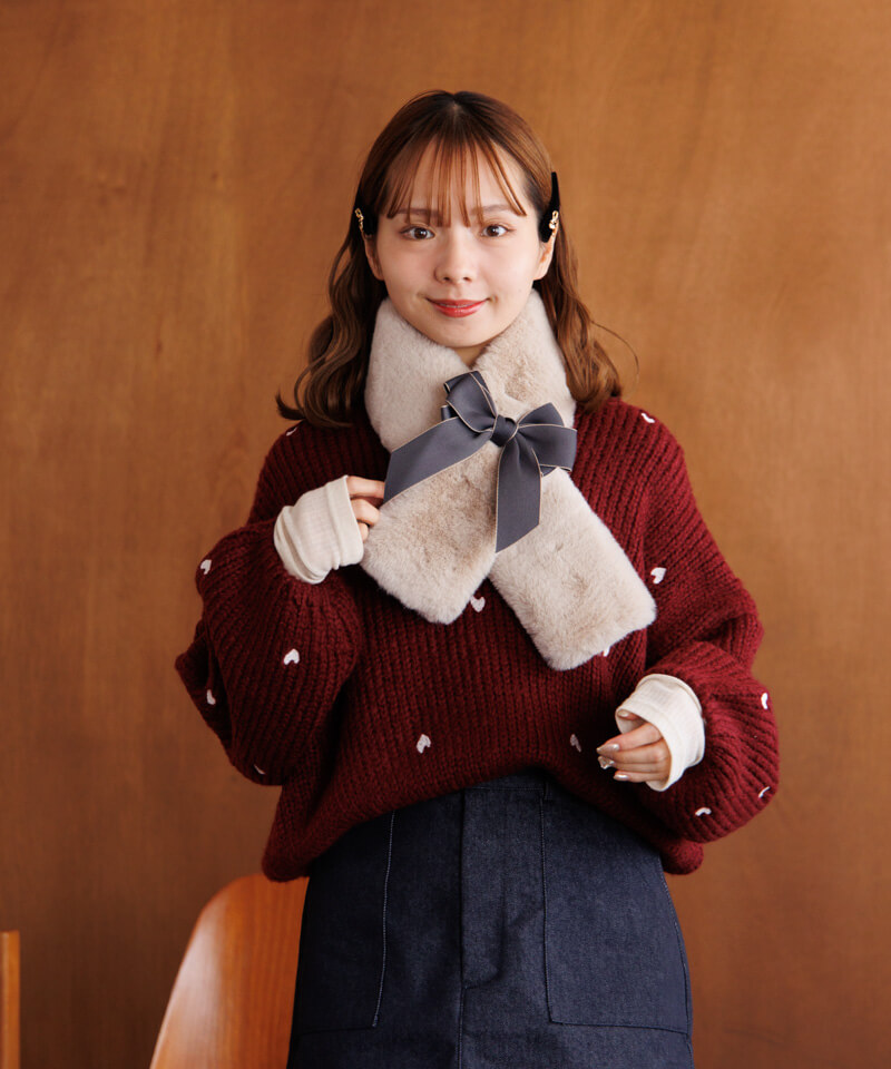 LOEWE リボンモチーフ マフラー LOEWE ロエベ マフラー F811257X03 レディース モヘア ウール ロゴ