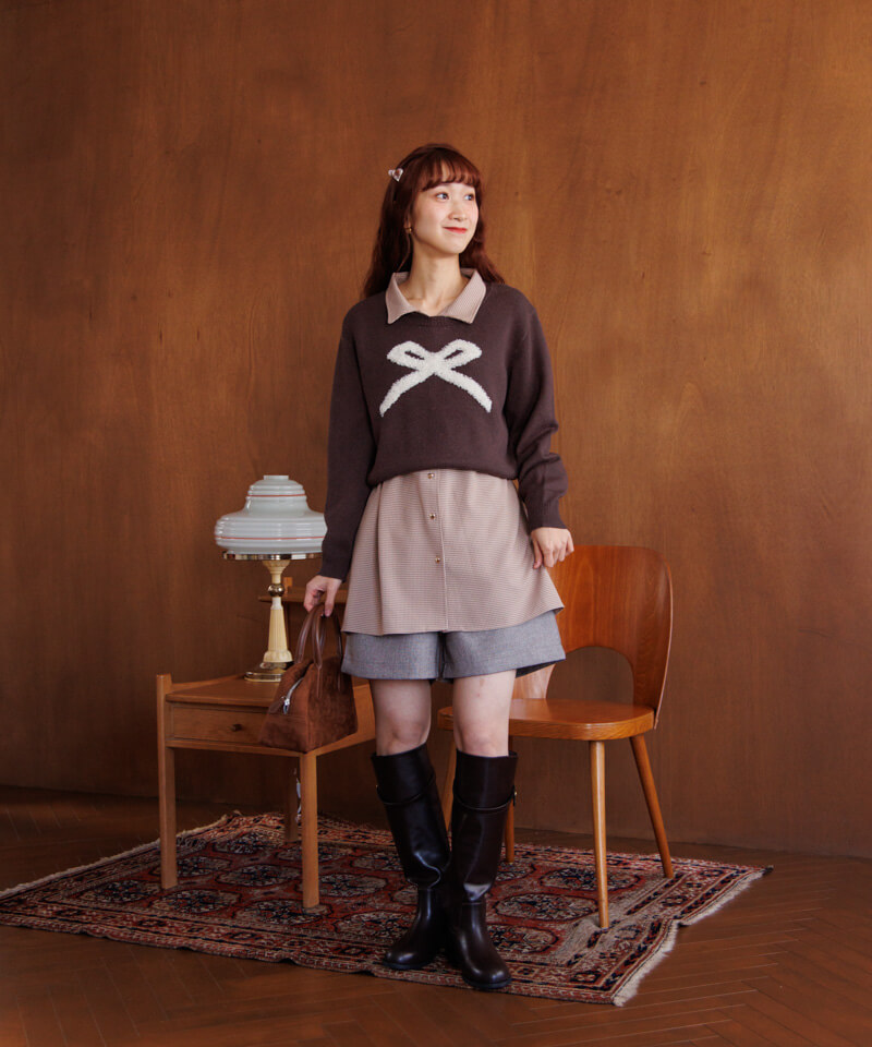 50%OFF】popping ribbon knit～ﾎﾟｯﾋﾟﾝｸﾞﾘﾎﾞﾝﾆｯﾄ | flower／フラワー