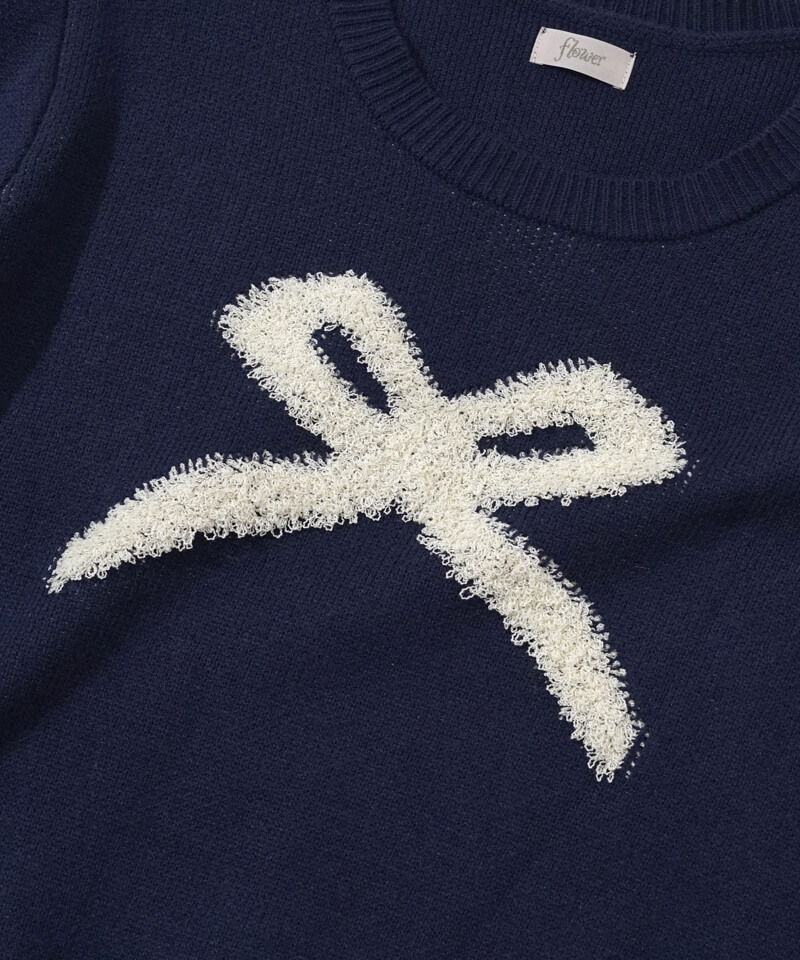 50%OFF】popping ribbon knit～ﾎﾟｯﾋﾟﾝｸﾞﾘﾎﾞﾝﾆｯﾄ | flower／フラワー
