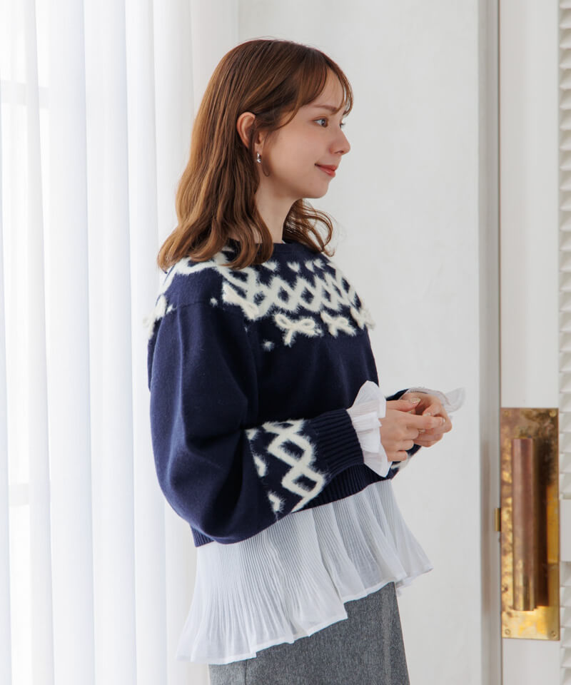 20%OFF】nordic ensemble knit～ﾉﾙﾃﾞｨｯｸｱﾝｻﾝﾌﾞﾙﾆｯﾄ | flower