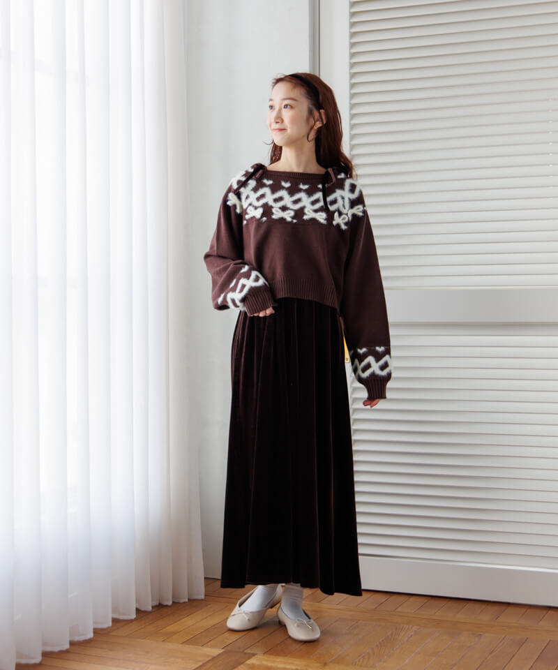 50%OFF】charming nordic knit～ﾁｬｰﾐﾝｸﾞﾉﾙﾃﾞｨｯｸﾆｯﾄ | flower／フラワー