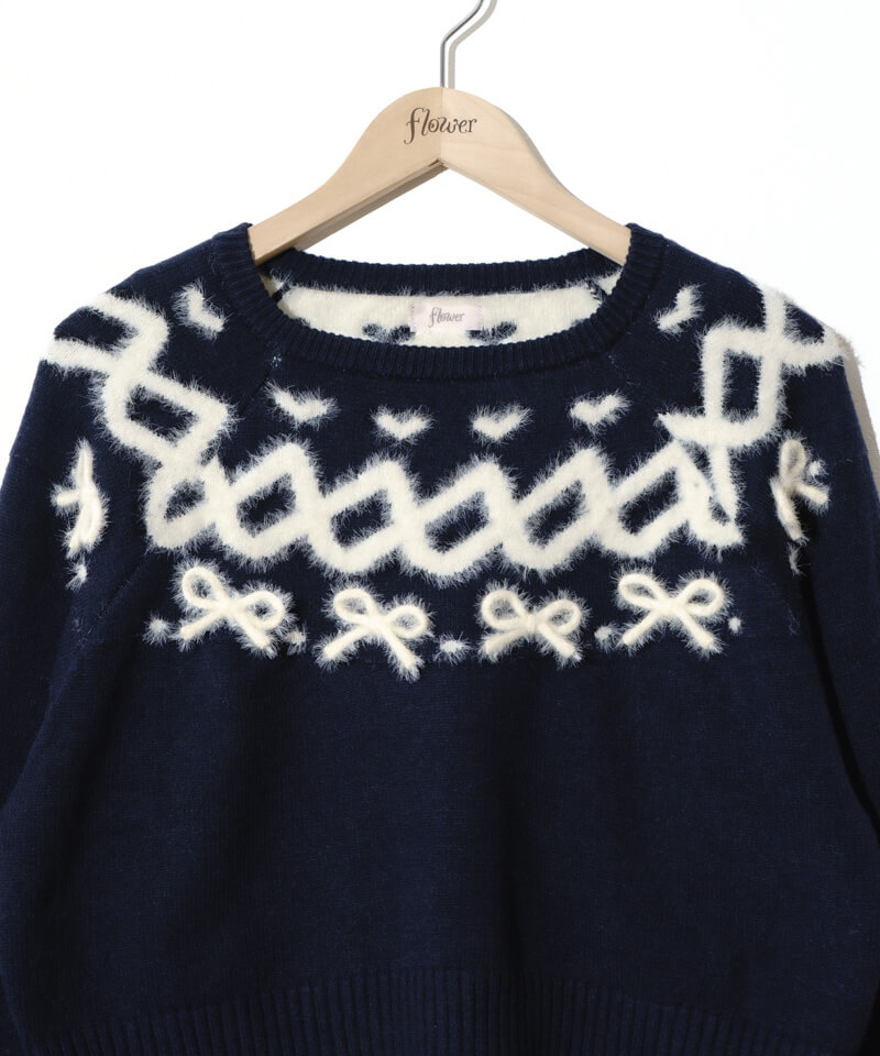 30%OFF】charming nordic knit～ﾁｬｰﾐﾝｸﾞﾉﾙﾃﾞｨｯｸﾆｯﾄ | flower