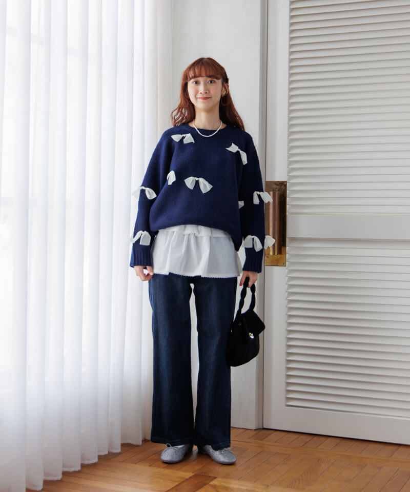 美品✨Blumarine ブルマリン アンサンブル ニット レース リボン