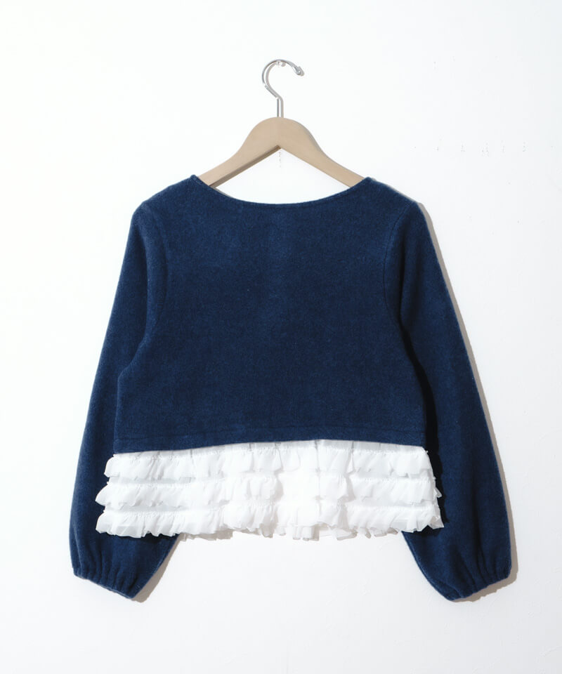 新品 Patou フリルヘム ジップアップフーディ S 新品 Patou フリルヘム ジップアップフーディ S