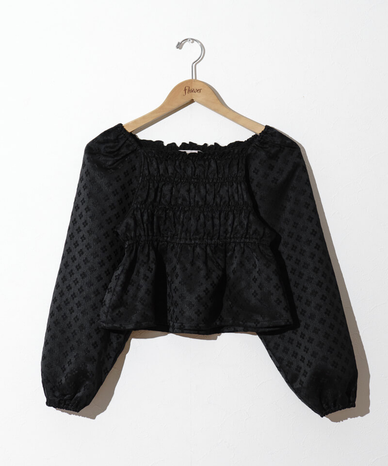 fleur shirring blouse~フルールシャーリングブラウス | flower/フラワー fleur shirring blouse~フルールシャーリングブラウス | flower/フラワー