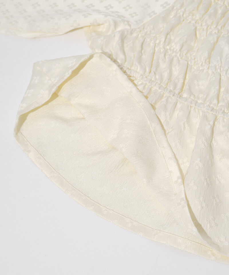 30%OFF】fleur shirring blouse～ﾌﾙｰﾙｼｬｰﾘﾝｸﾞﾌﾞﾗｳｽ | flower／フラワー