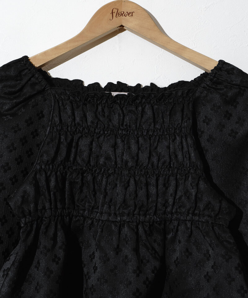fleur shirring blouse～ﾌﾙｰﾙｼｬｰﾘﾝｸﾞﾌﾞﾗｳｽ | flower／フラワー