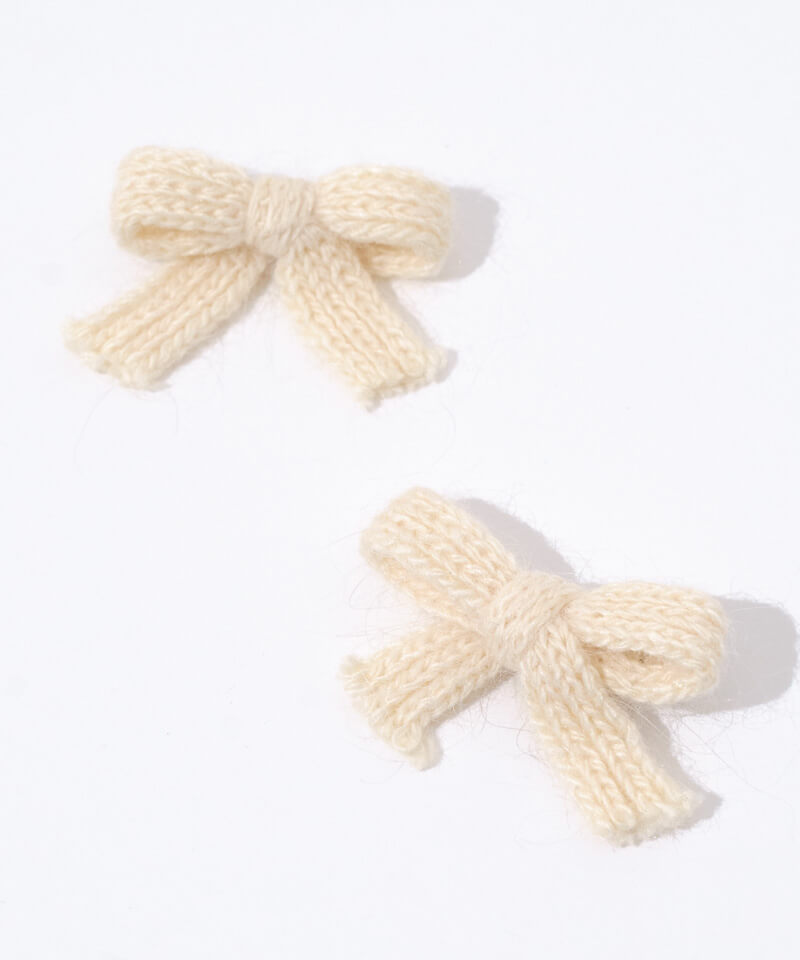 knit ribbon clip～ﾆｯﾄﾘﾎﾞﾝｸﾘｯﾌﾟ(2pc) | flower／フラワー公式通販