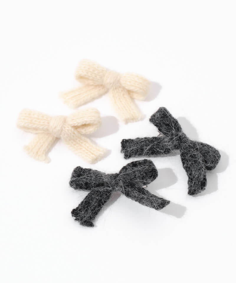 ブラックメッシュリボンヘアクリップ メッシュリボンのバンスクリップ ピンク&ブラック ヘアクリップ