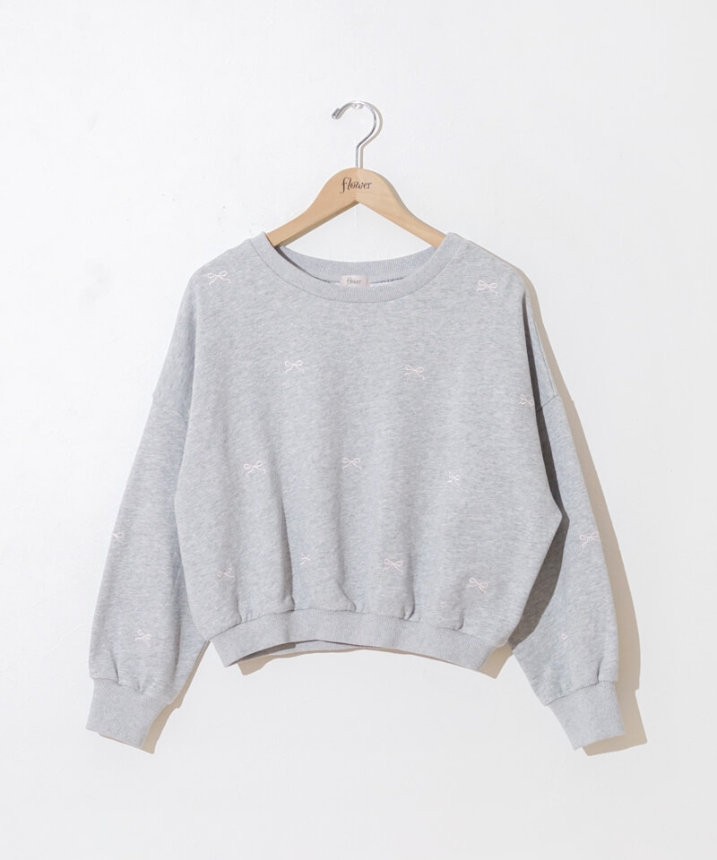 40%OFF】charming ribbon sweat～ﾁｬｰﾐﾝｸﾞﾘﾎﾞﾝｽｳｪｯﾄ | flower